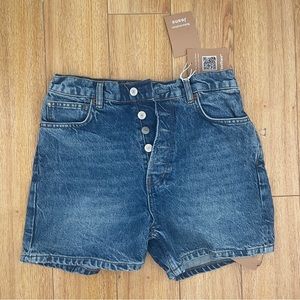 Reformation Amy Button Fly High Rise Jean Shorts